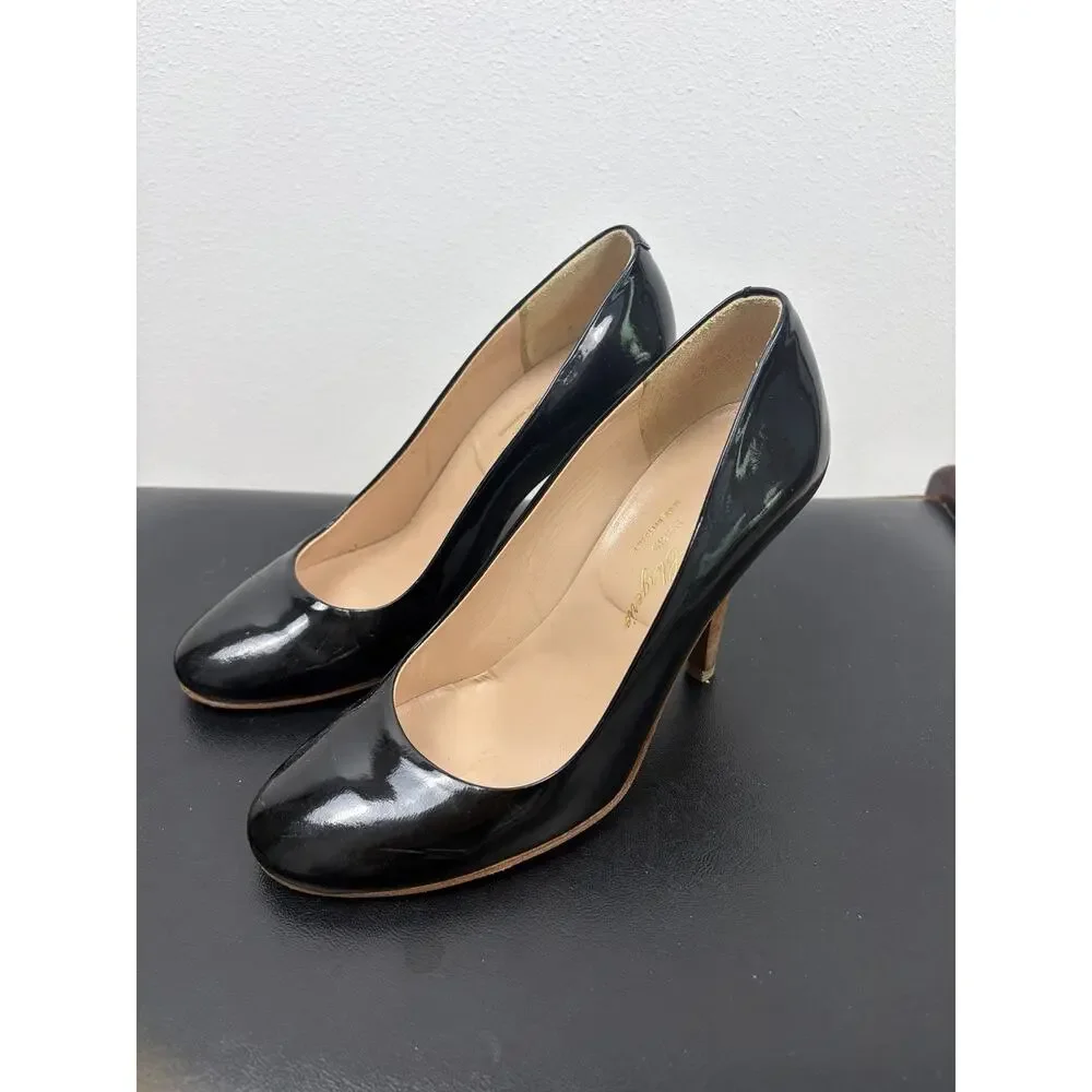 Robert Clergerie Paris Womens 6 B Black Patent Leather Pumps Heels France
